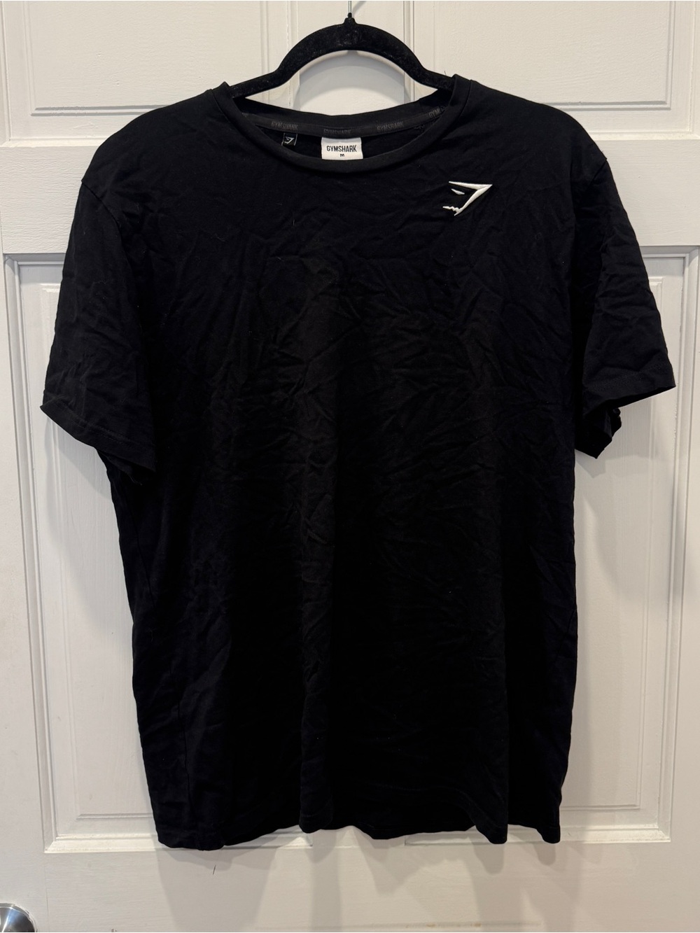 Gymshark Black Cotton Logo T Shirt Medium Minimalist Gym Streetwear Tee